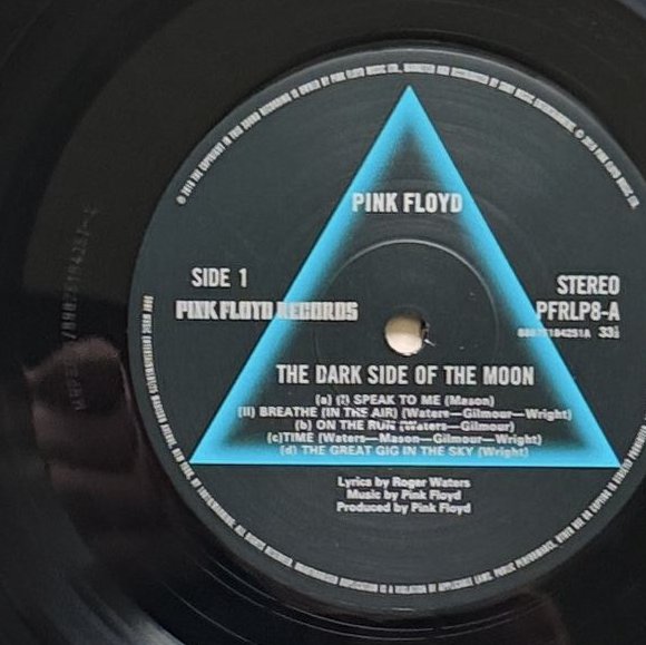 The Dark Side Of The Moon — record label, photographed by a RecordScout user